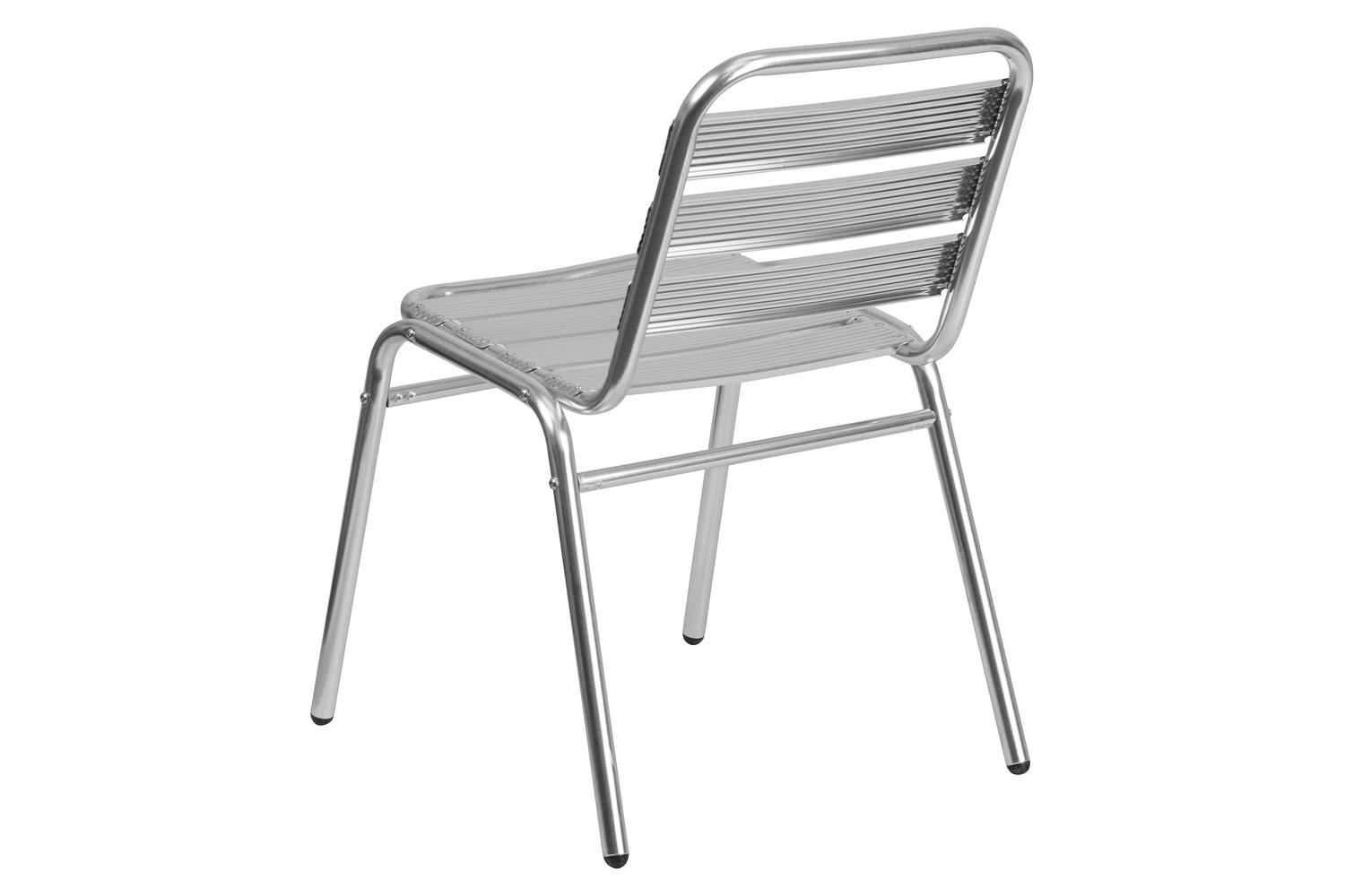 BLNK - Lila Commercial Aluminum Indoor-Outdoor Restaurant Stack Chair with Triple Slat Back