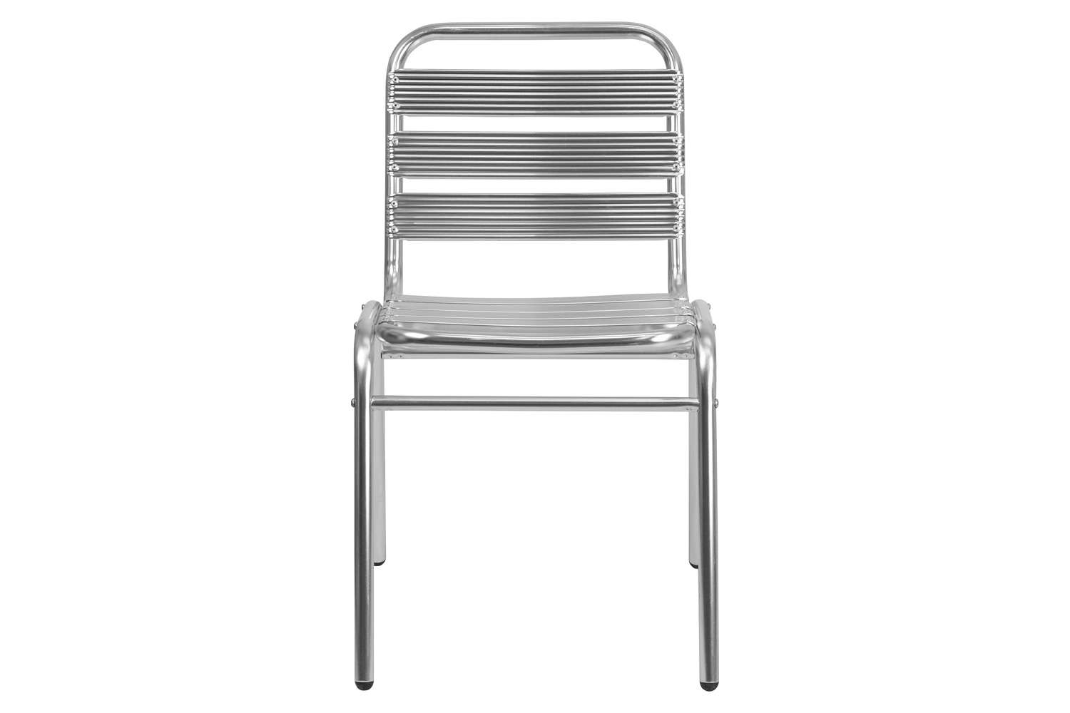 BLNK - Lila Commercial Aluminum Indoor-Outdoor Restaurant Stack Chair with Triple Slat Back