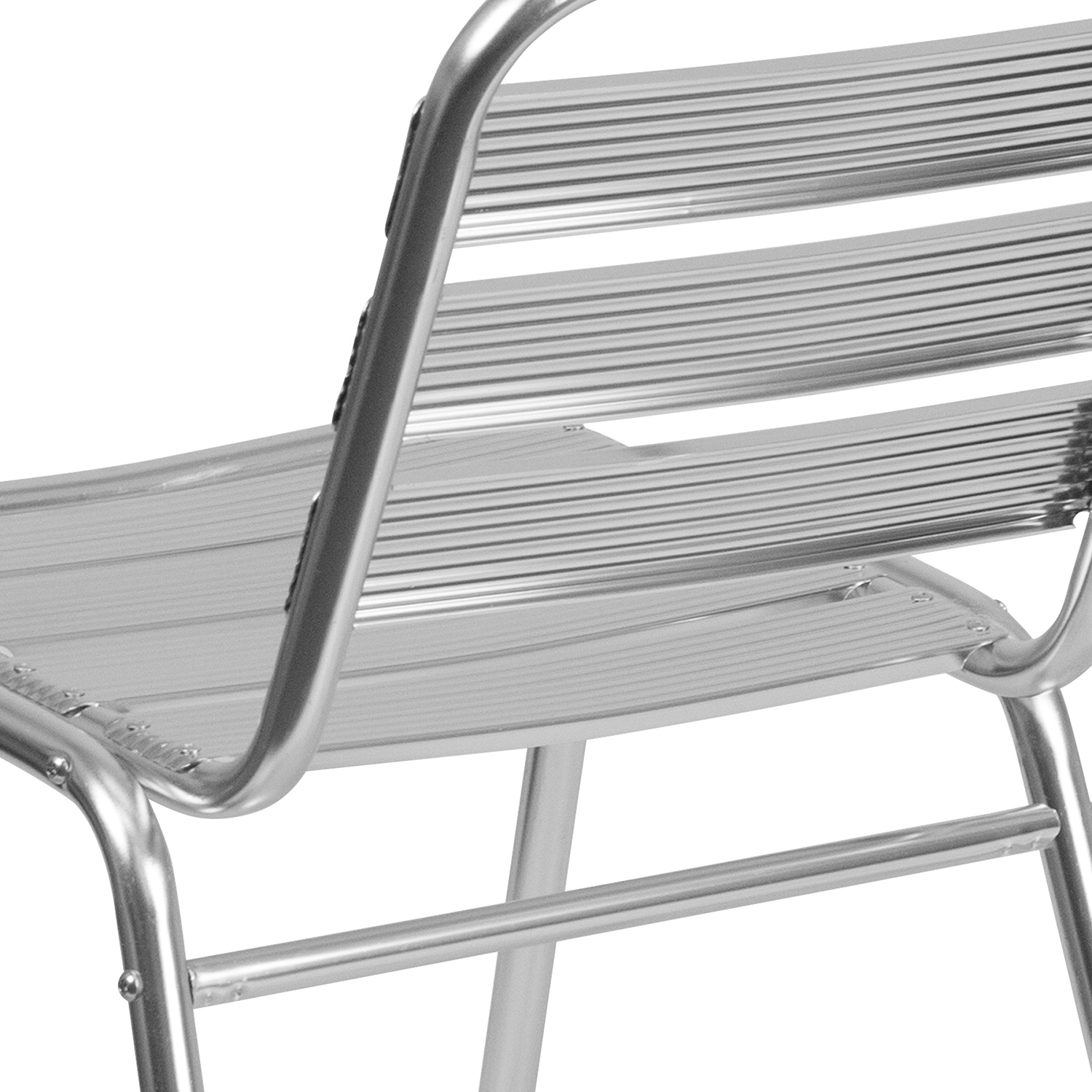 BLNK - Lila Commercial Aluminum Indoor-Outdoor Restaurant Stack Chair with Triple Slat Back