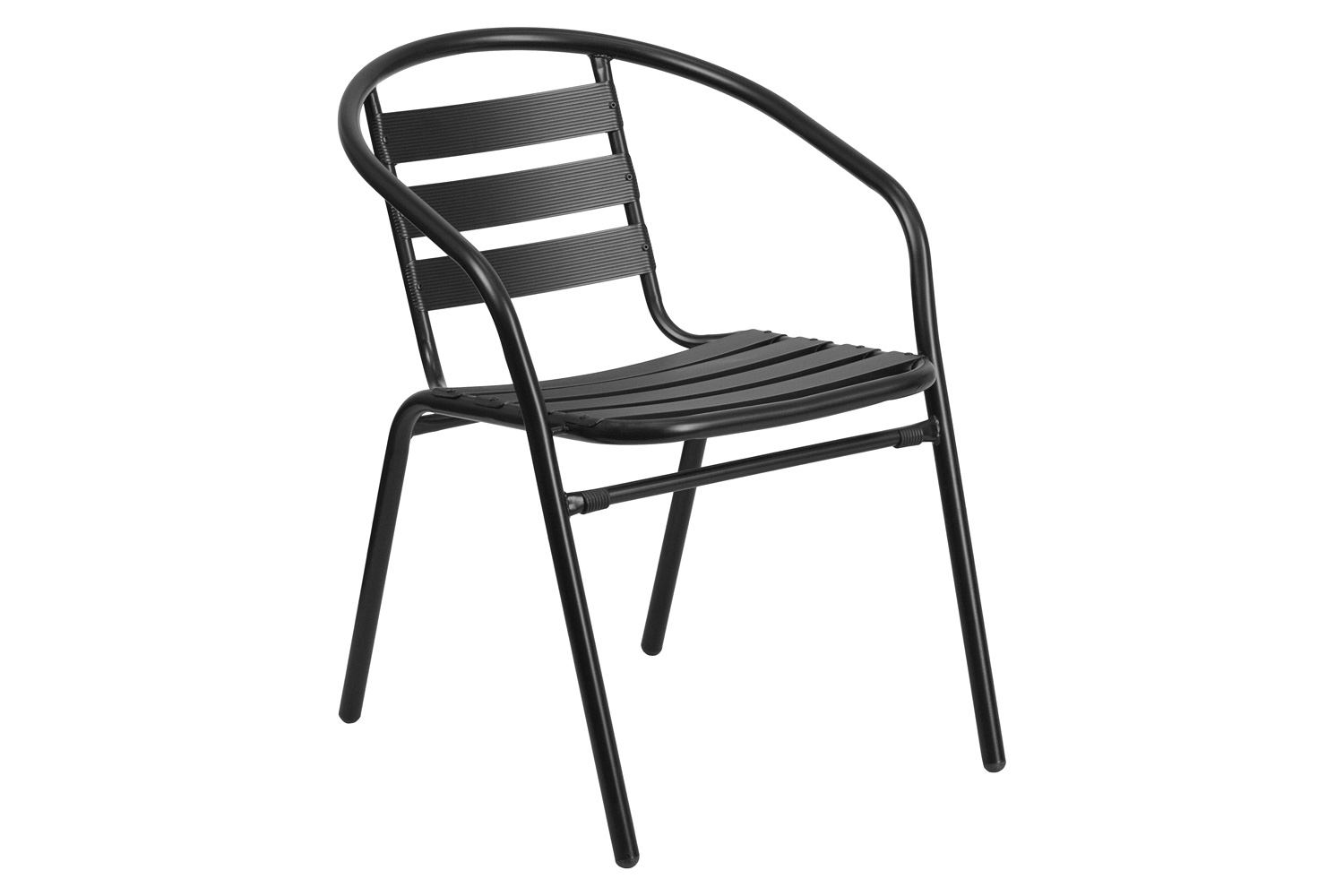 BLNK Lila Metal Restaurant Stack Chair with Aluminum Slats