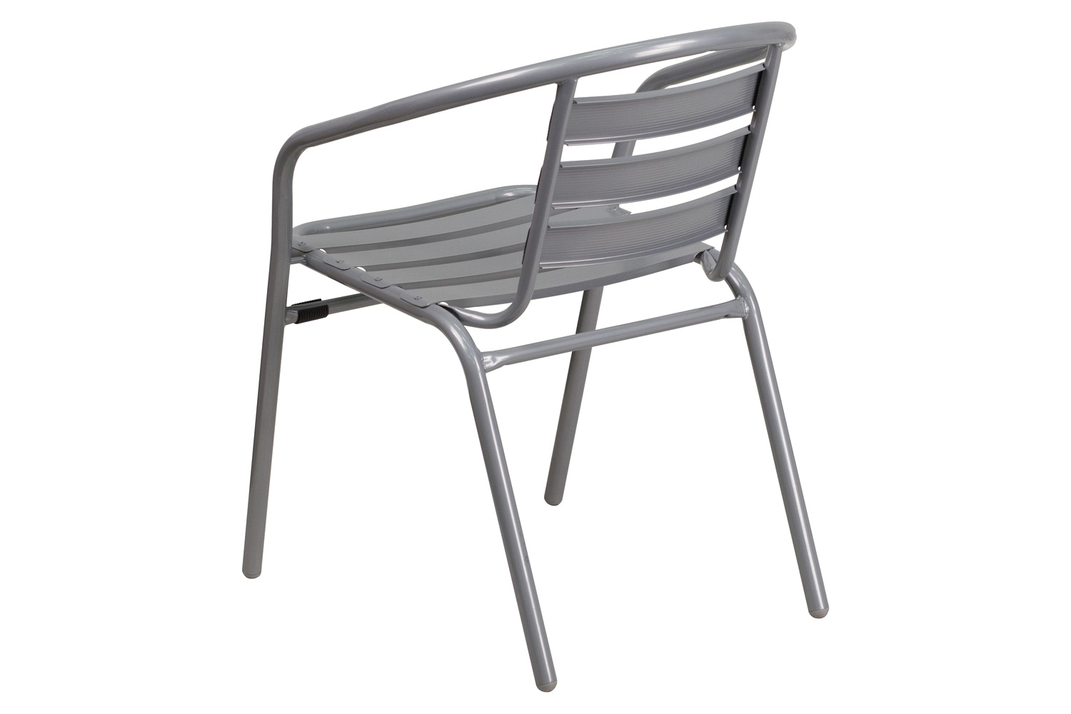 BLNK Lila Metal Restaurant Stack Chair with Aluminum Slats - Silver