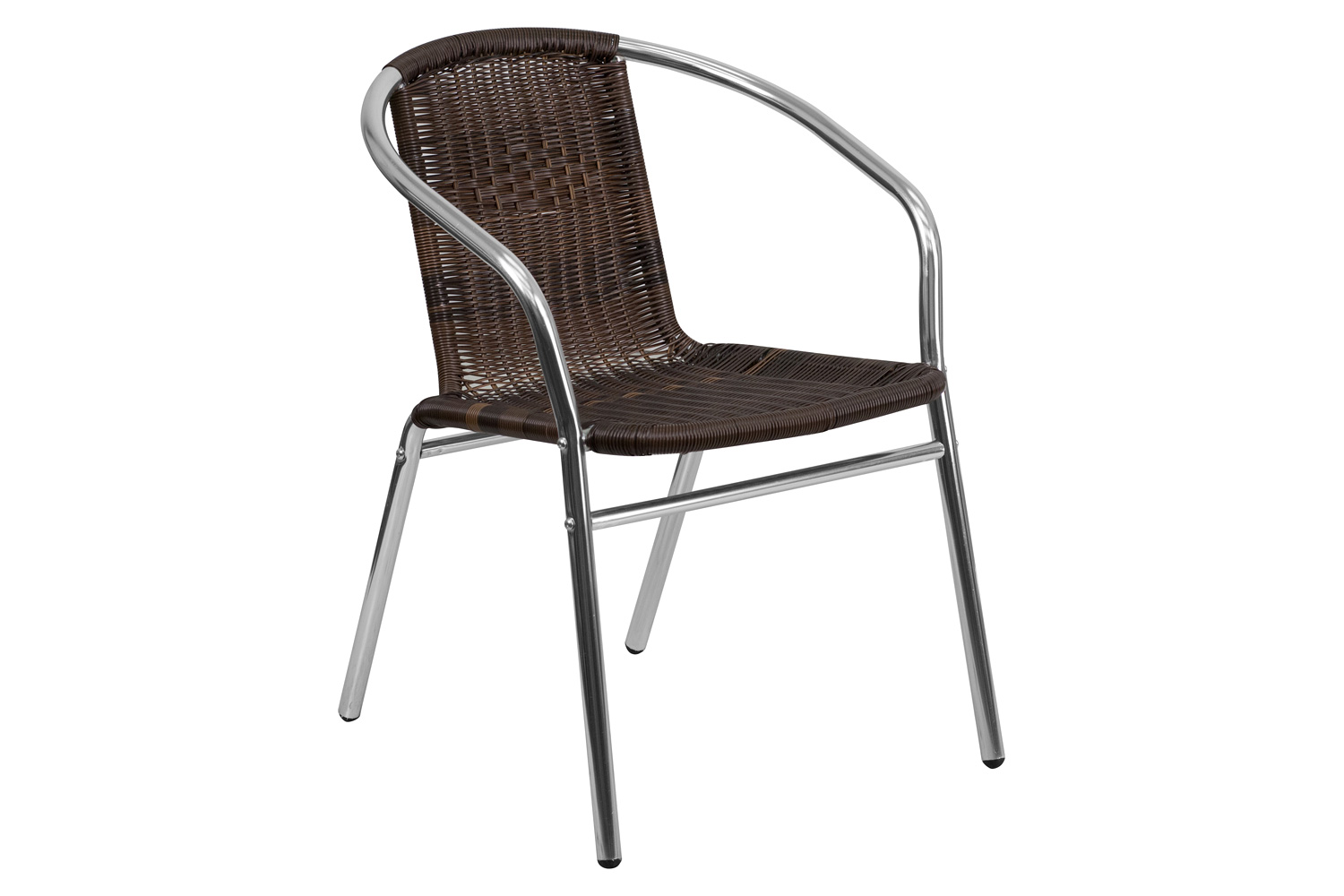 BLNK Lila Commercial Aluminum Rattan Indoor-Outdoor Restaurant Stack Chair