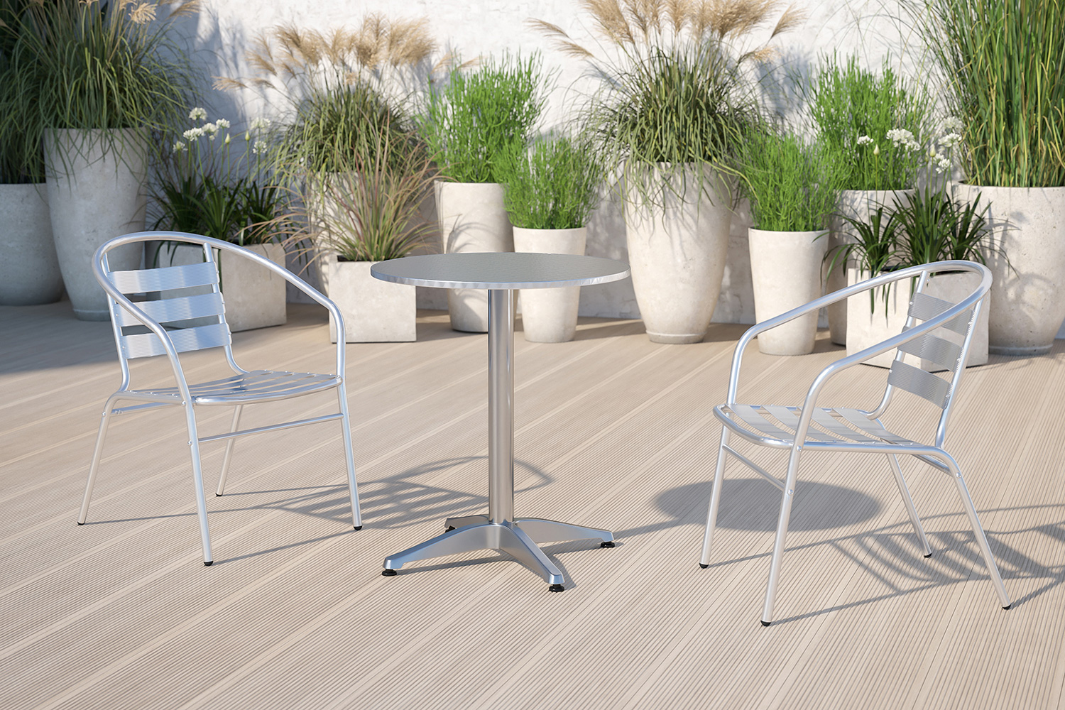 BLNK Mellie Round Aluminum Indoor-Outdoor Table with Base