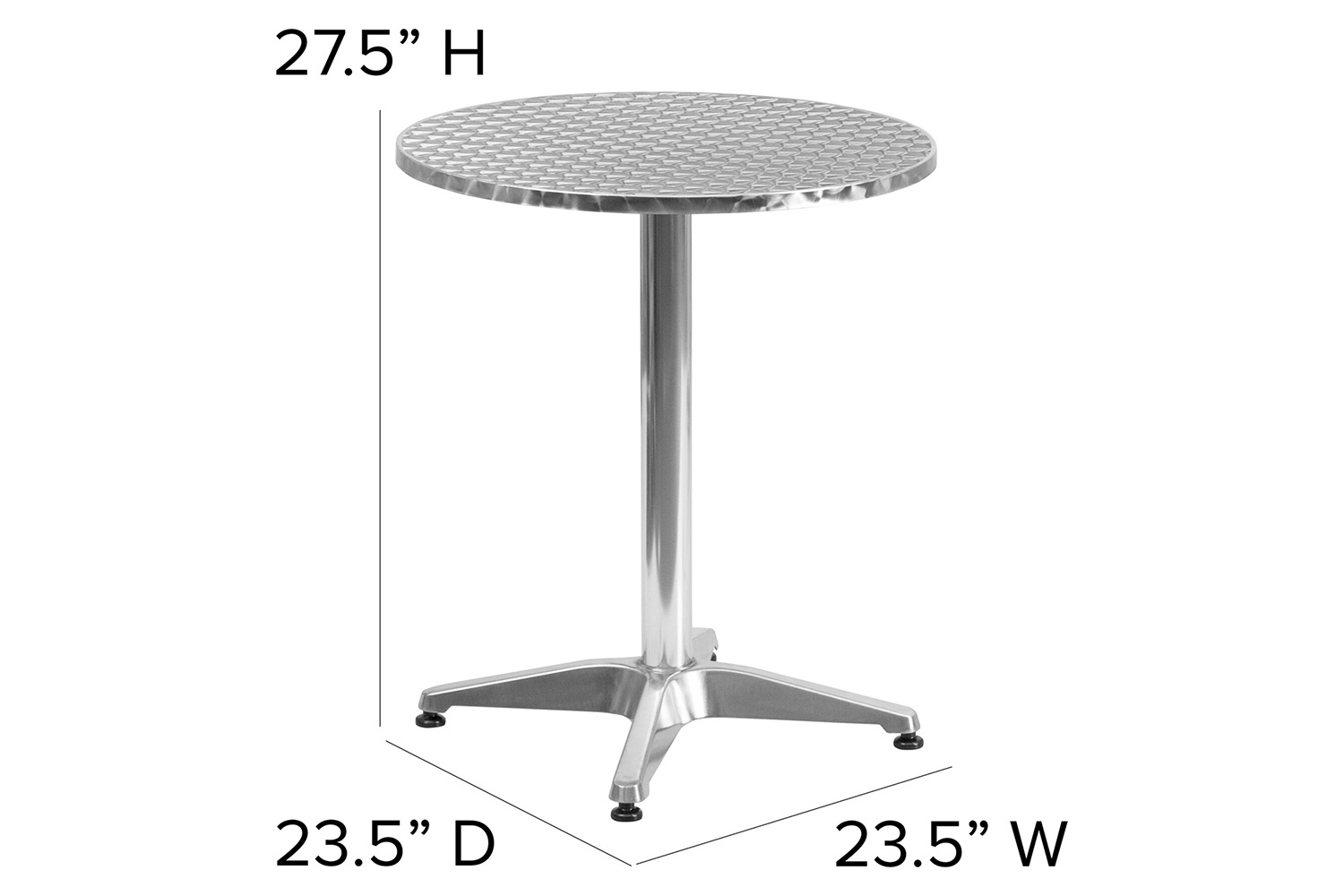 BLNK Mellie Round Aluminum Indoor-Outdoor Table with Base - 23.5"D