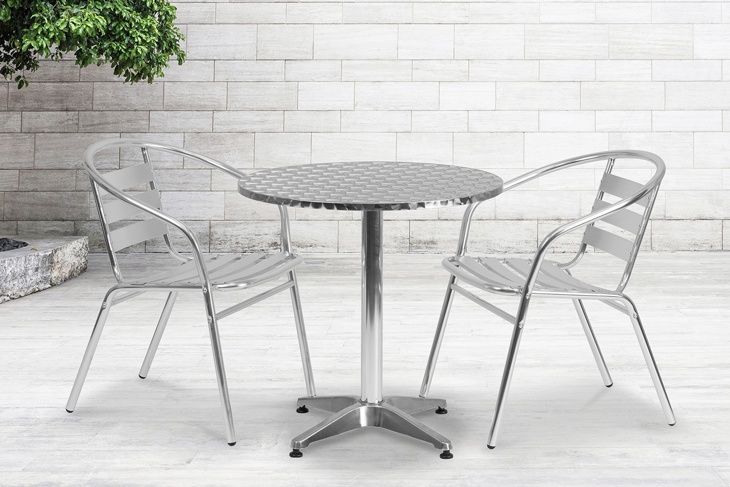 BLNK Mellie Round Aluminum Indoor-Outdoor Table with Base