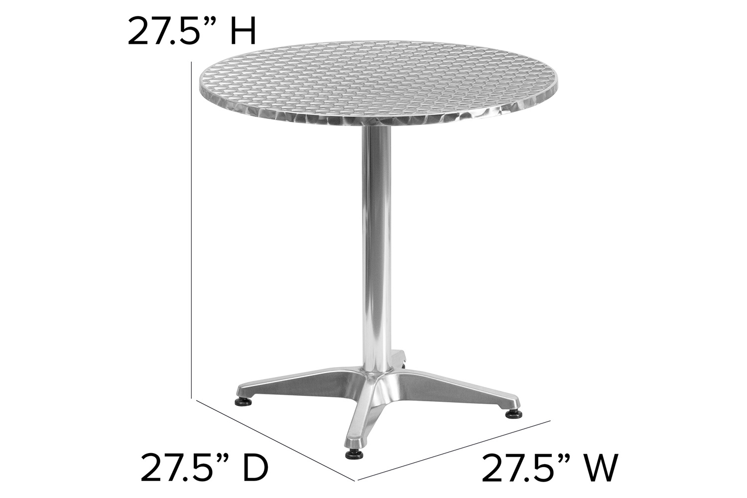 BLNK Mellie Round Aluminum Indoor-Outdoor Table with Base - 27.5"D