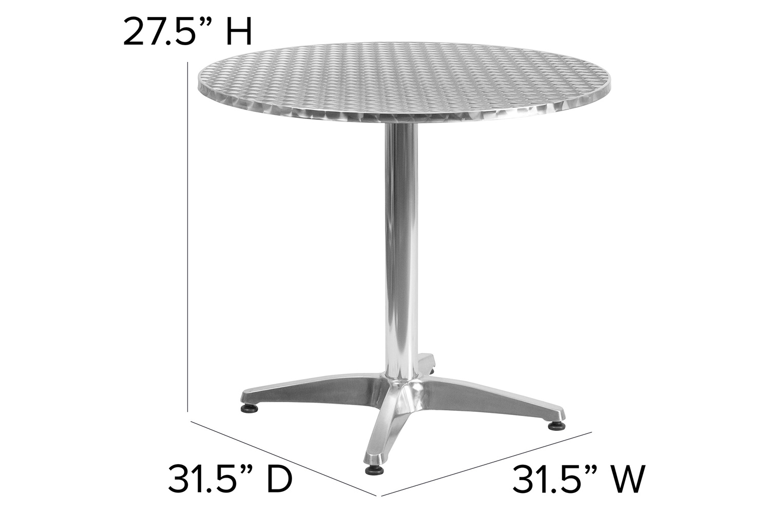 BLNK Mellie Round Aluminum Indoor-Outdoor Table with Base - 31.5"D