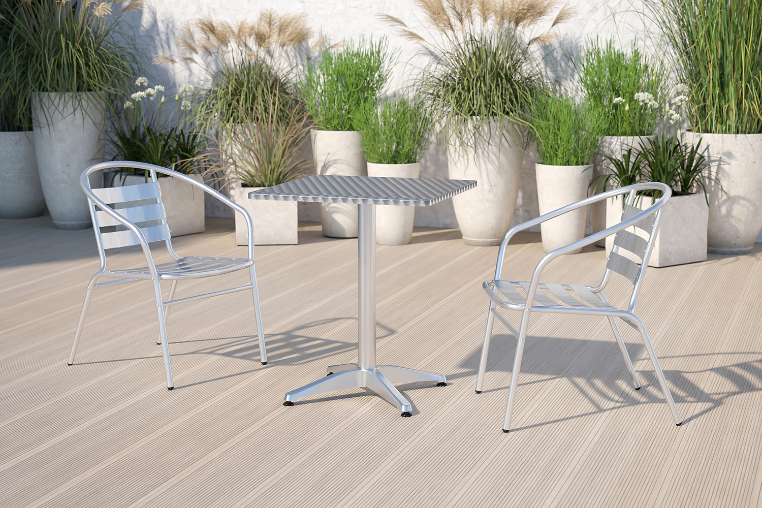 BLNK Mellie Square Aluminum Indoor-Outdoor Table with Base - 23.5"W