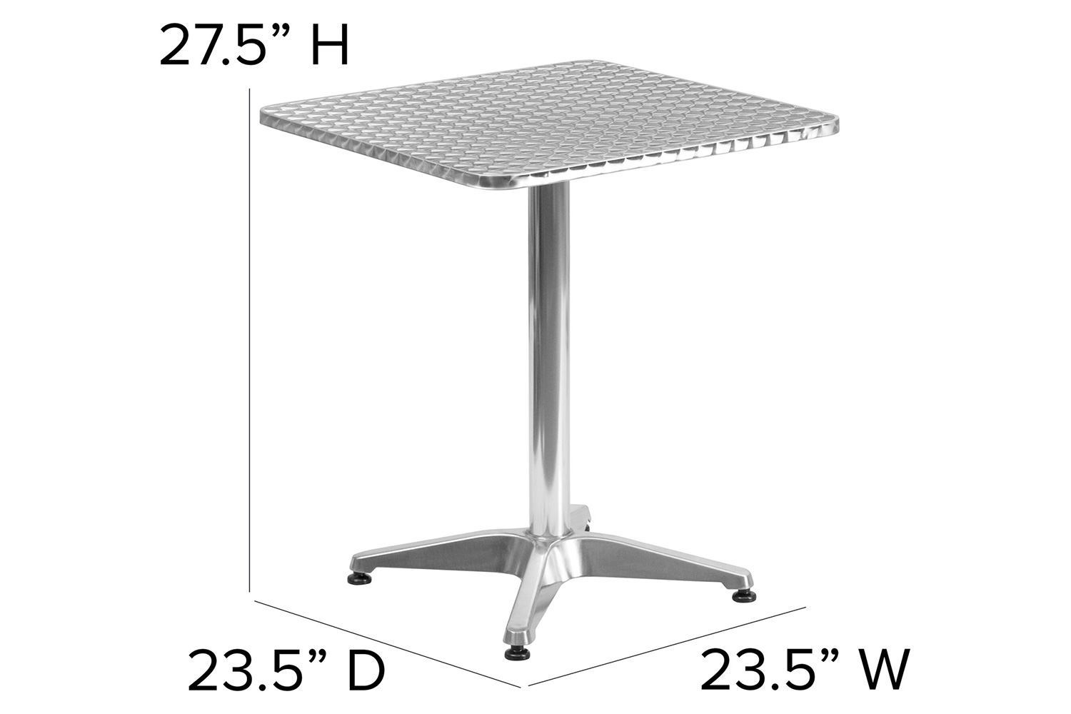 BLNK Mellie Square Aluminum Indoor-Outdoor Table with Base - 23.5"W