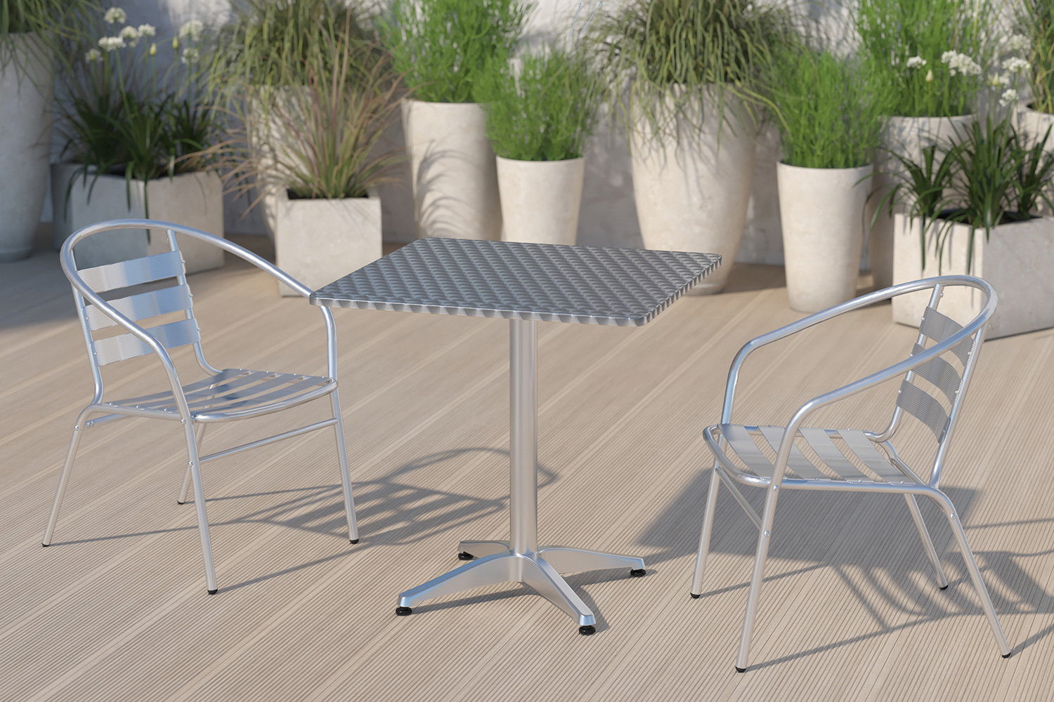 BLNK Mellie Square Aluminum Indoor-Outdoor Table with Base - 27.5"W