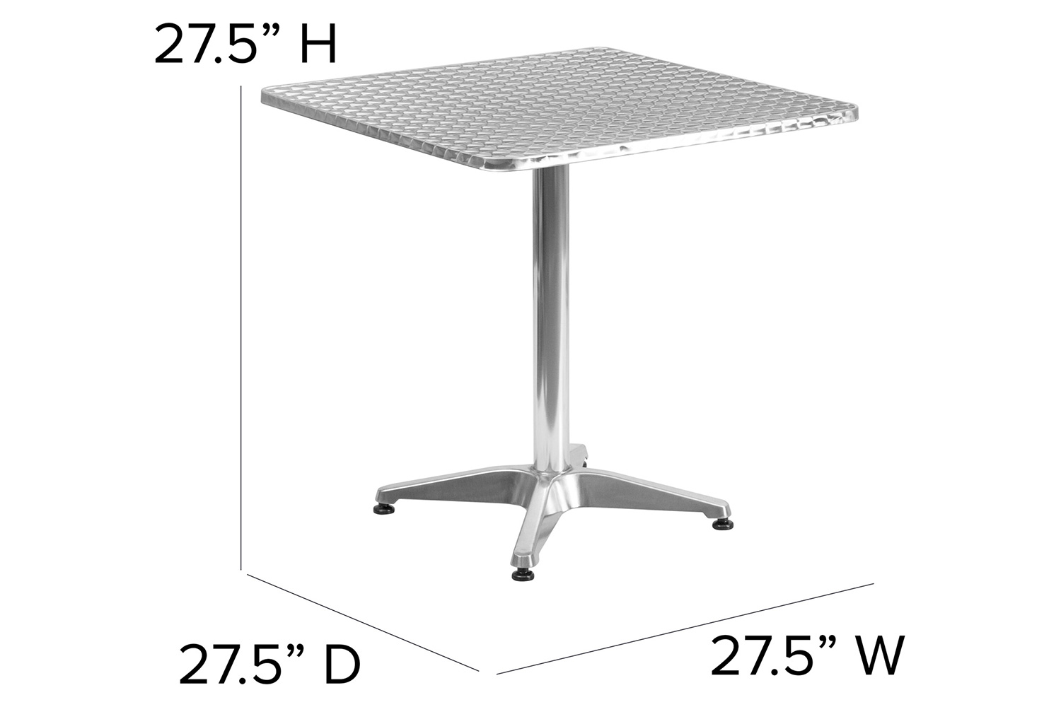 BLNK Mellie Square Aluminum Indoor-Outdoor Table with Base - 27.5"W