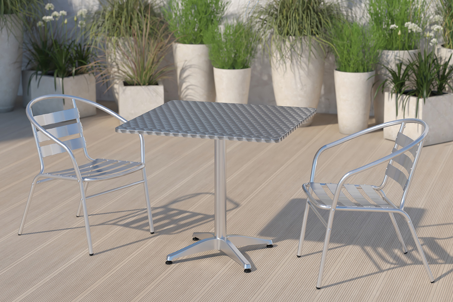 BLNK Mellie Square Aluminum Indoor-Outdoor Table with Base