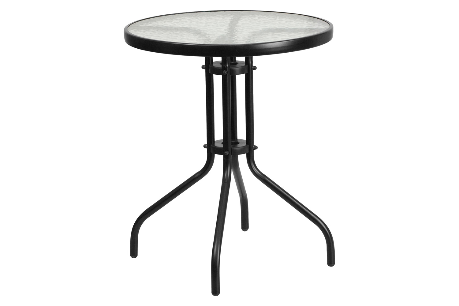 BLNK Round Metal Tempered Glass Table - 23.75"D