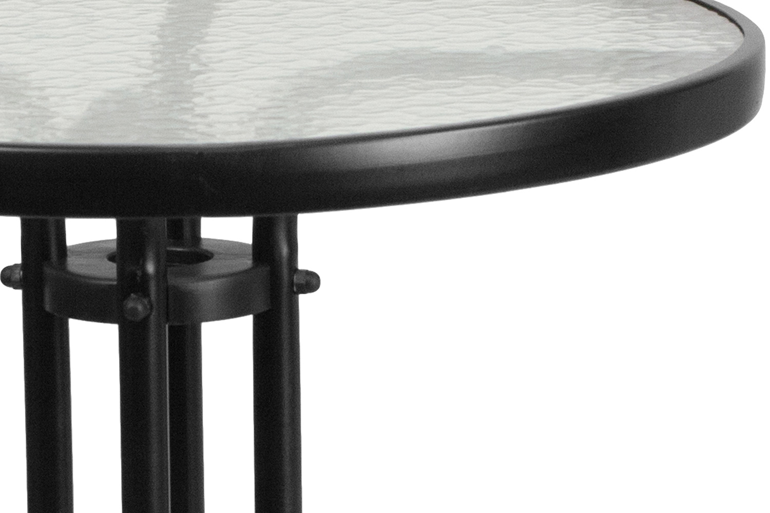 BLNK Round Metal Tempered Glass Table - 23.75"D