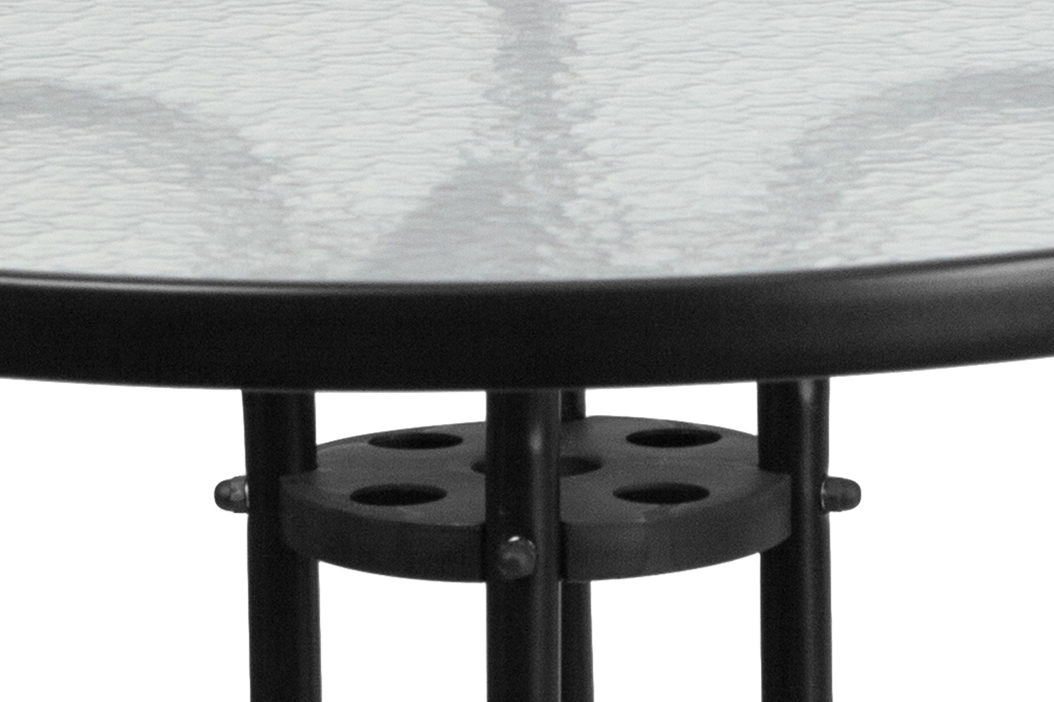 BLNK Round Metal Tempered Glass Table - 31.5"D