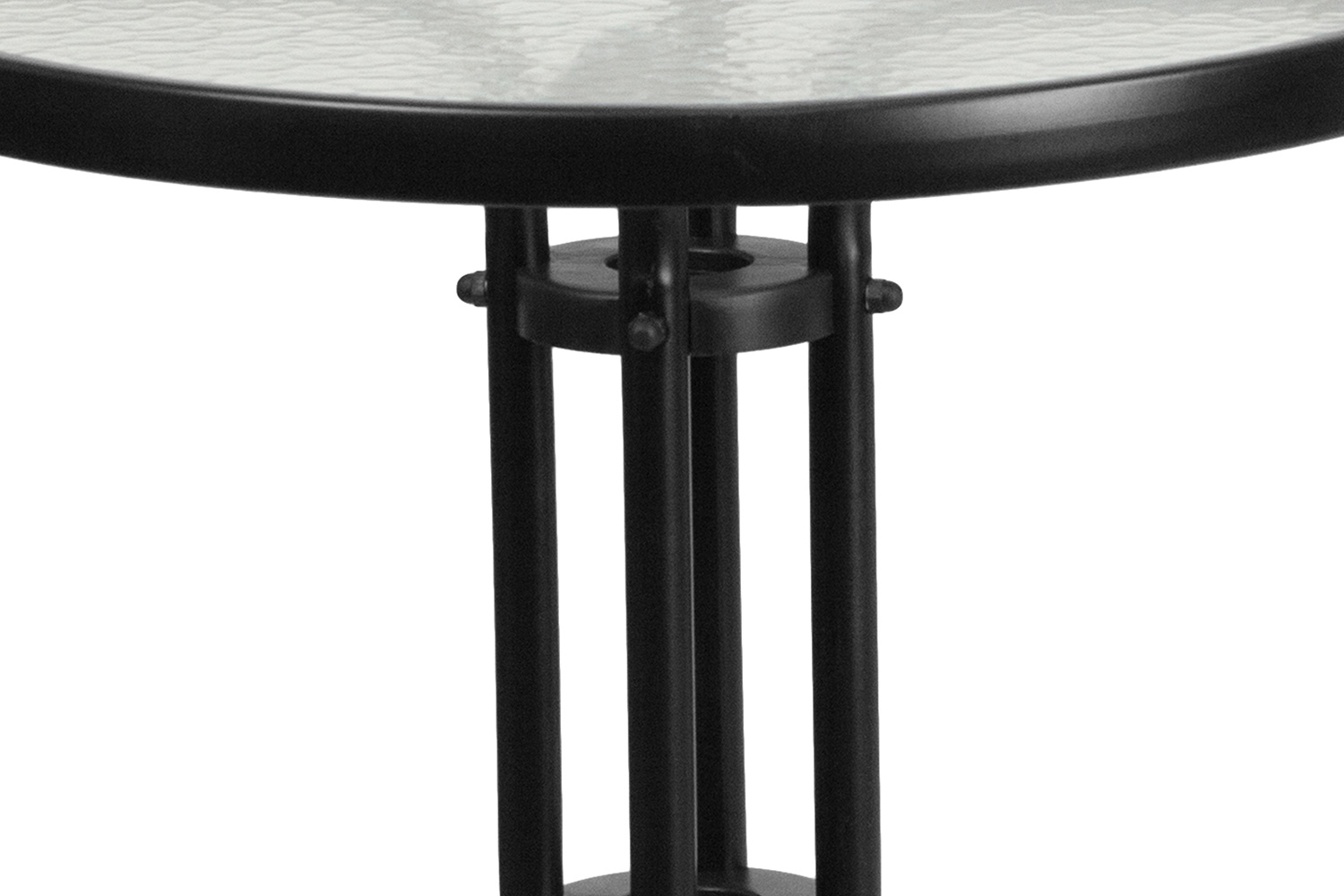 BLNK - Lila Round Table with 2 Black Rattan Stack Chairs