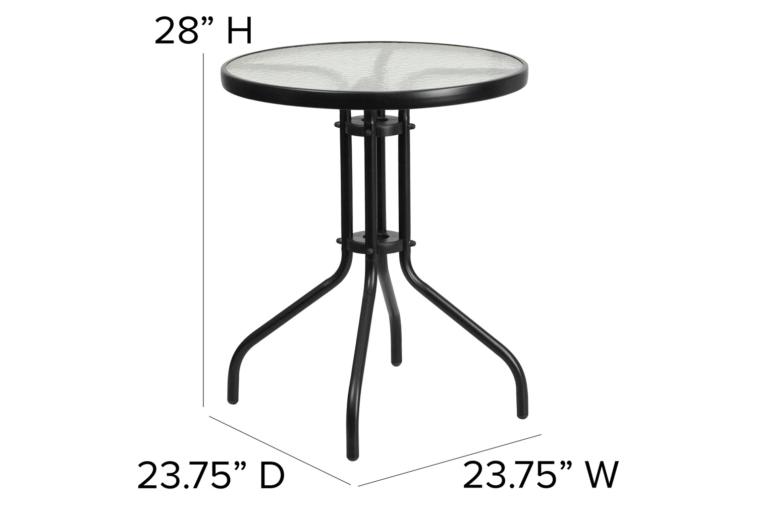 BLNK - Lila Round Table with 2 Black Rattan Stack Chairs