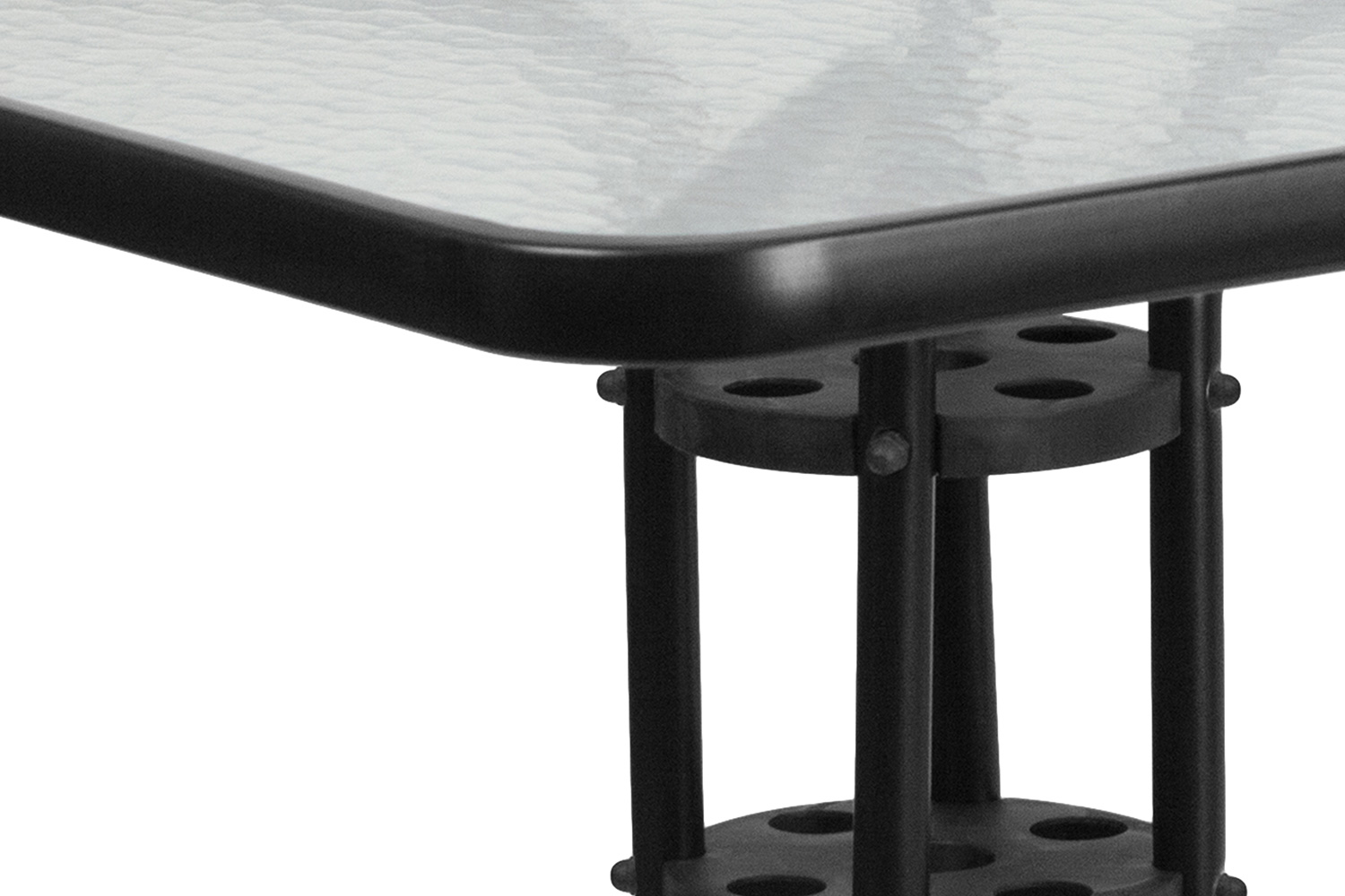 BLNK Square Metal Tempered Glass Table - 31.5"W