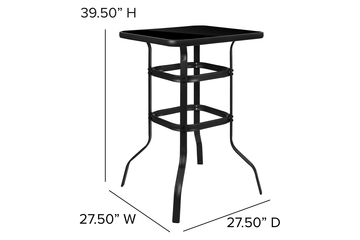 BLNK Brazos Outdoor 2-Person Bistro Dining Set - Gray