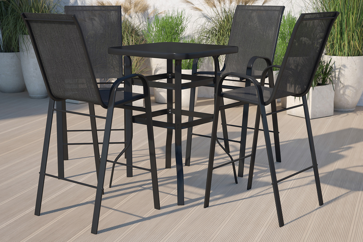 BLNK Brazos Outdoor 4-Person Bistro Dining Set