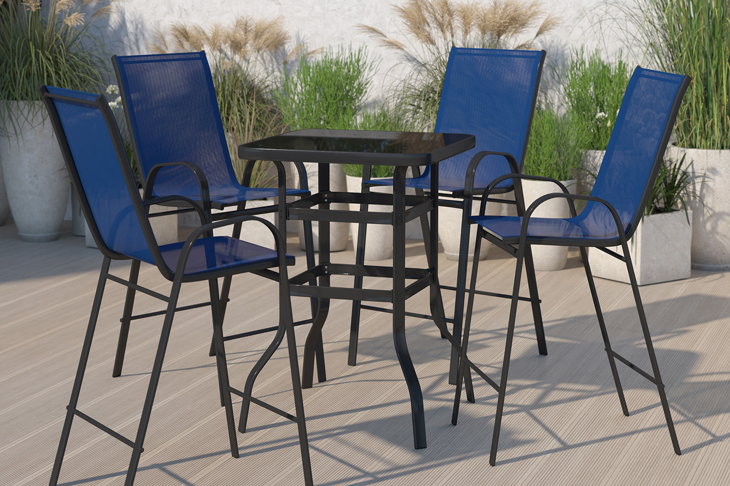 BLNK Brazos Outdoor 4-Person Bistro Dining Set