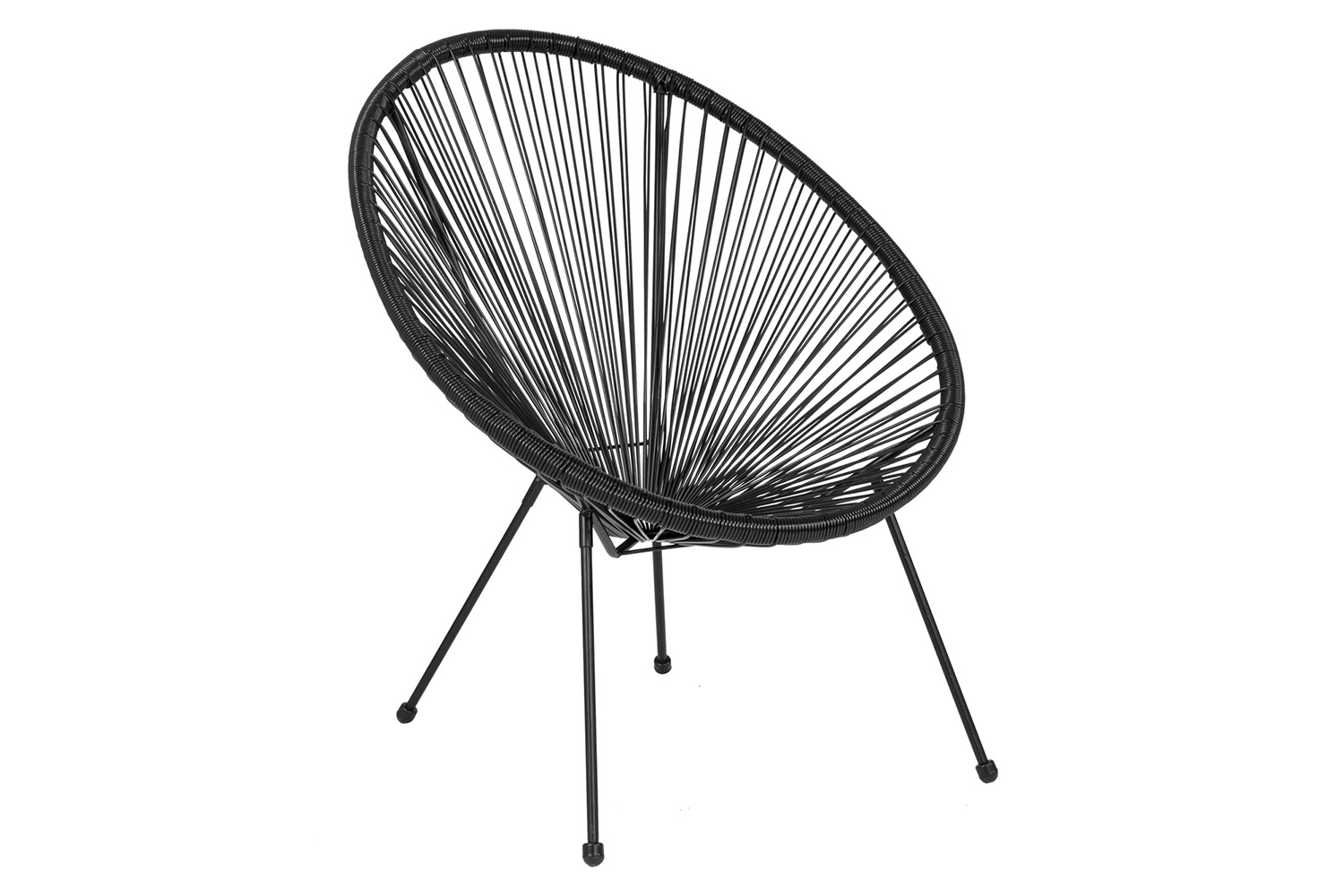 BLNK™ Valencia Oval Comfort Series Take Ten Papasan Lounge Chair - Black