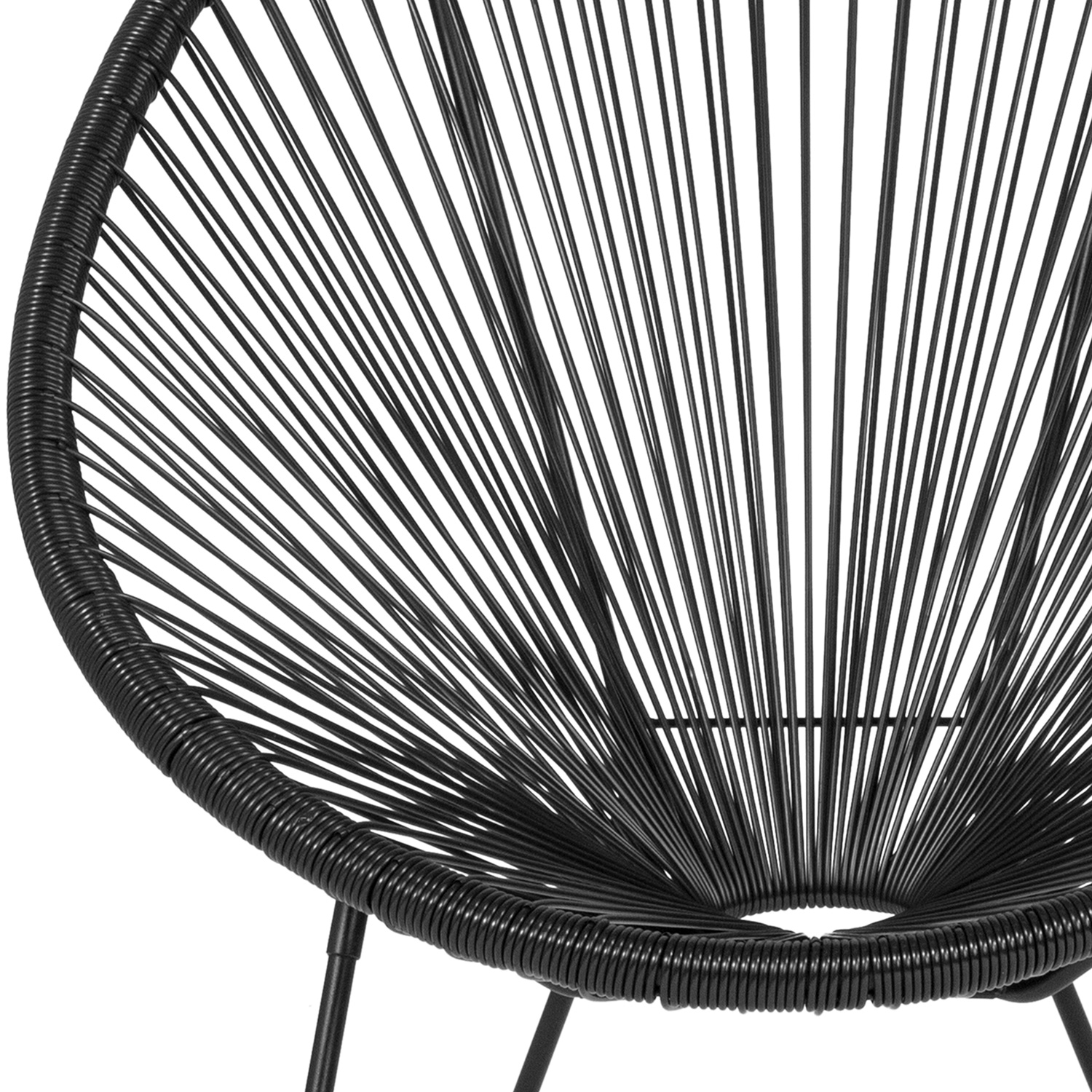 BLNK™ Valencia Oval Comfort Series Take Ten Papasan Lounge Chair - Black