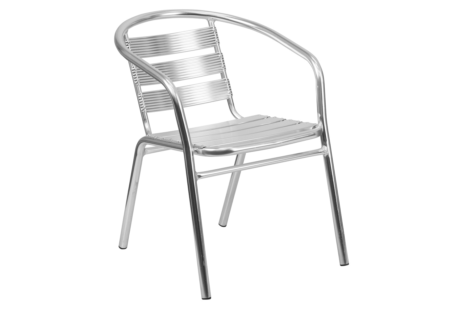 BLNK - Lila Heavy Duty Commercial Aluminum Indoor-Outdoor Restaurant Stack Chair with Triple Slat Back