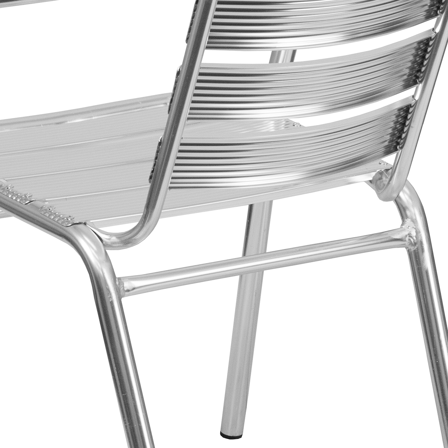 BLNK - Lila Heavy Duty Commercial Aluminum Indoor-Outdoor Restaurant Stack Chair with Triple Slat Back