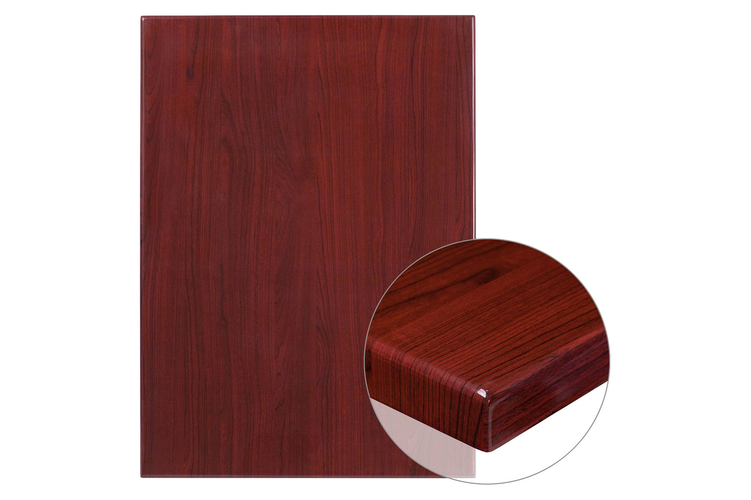 BLNK Glenbrook Rectangular Resin High-Gloss Table Top with 2" Thick Edge