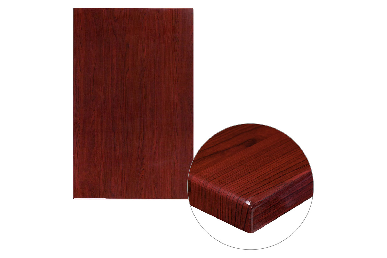 BLNK Glenbrook Rectangular Resin High-Gloss Table Top with 2" Thick Edge