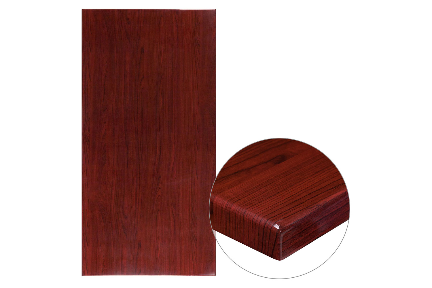 BLNK Glenbrook Rectangular Resin High-Gloss Table Top with 2" Thick Edge