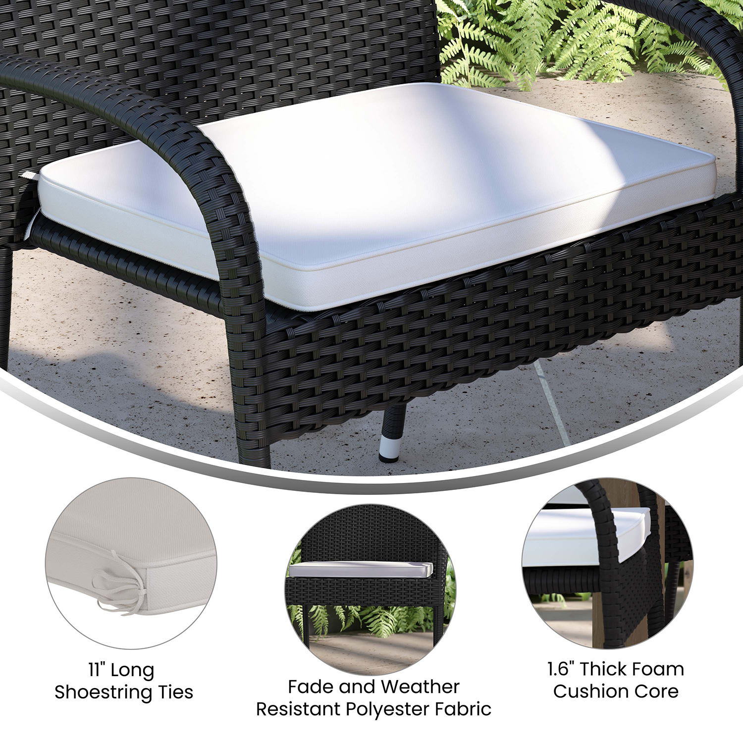 BLNK McIntosh Outdoor Patio Chair Cushion - Cream