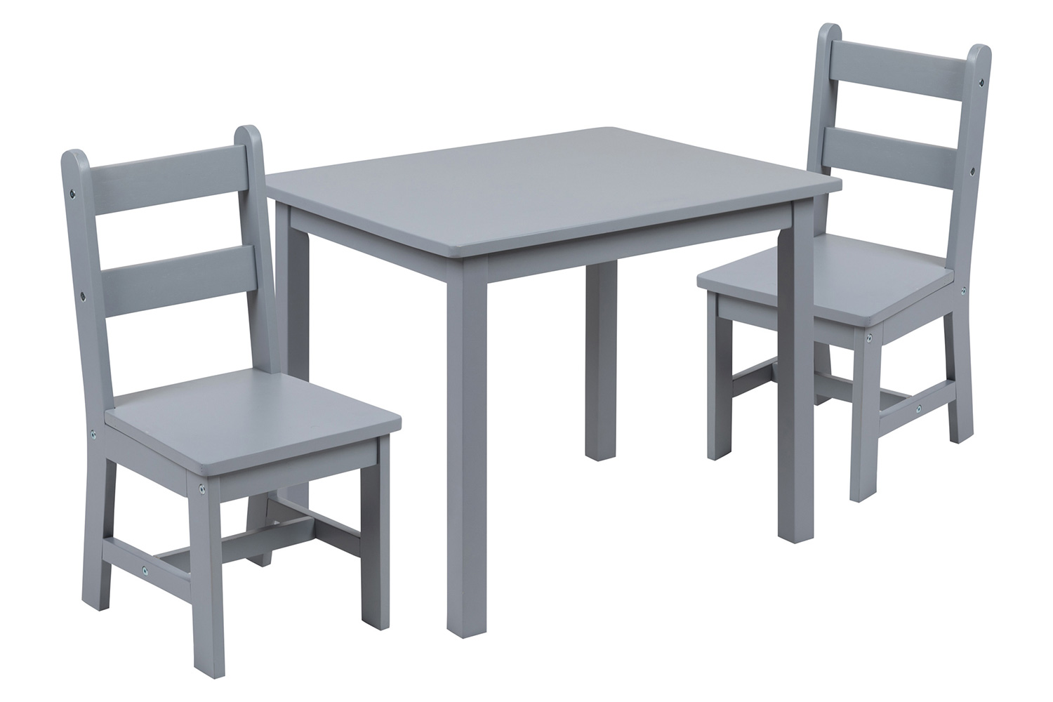 BLNK Kyndl Kids Solid Hardwood Table and Chair Set 3 Piece - Gray