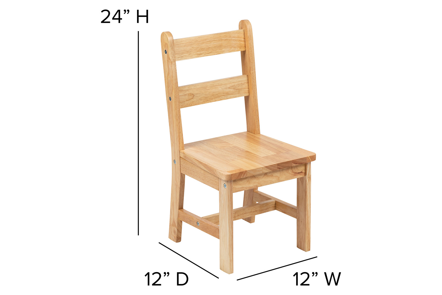 BLNK Kyndl Kids Solid Hardwood Table and Chair Set 3 Piece - Natural