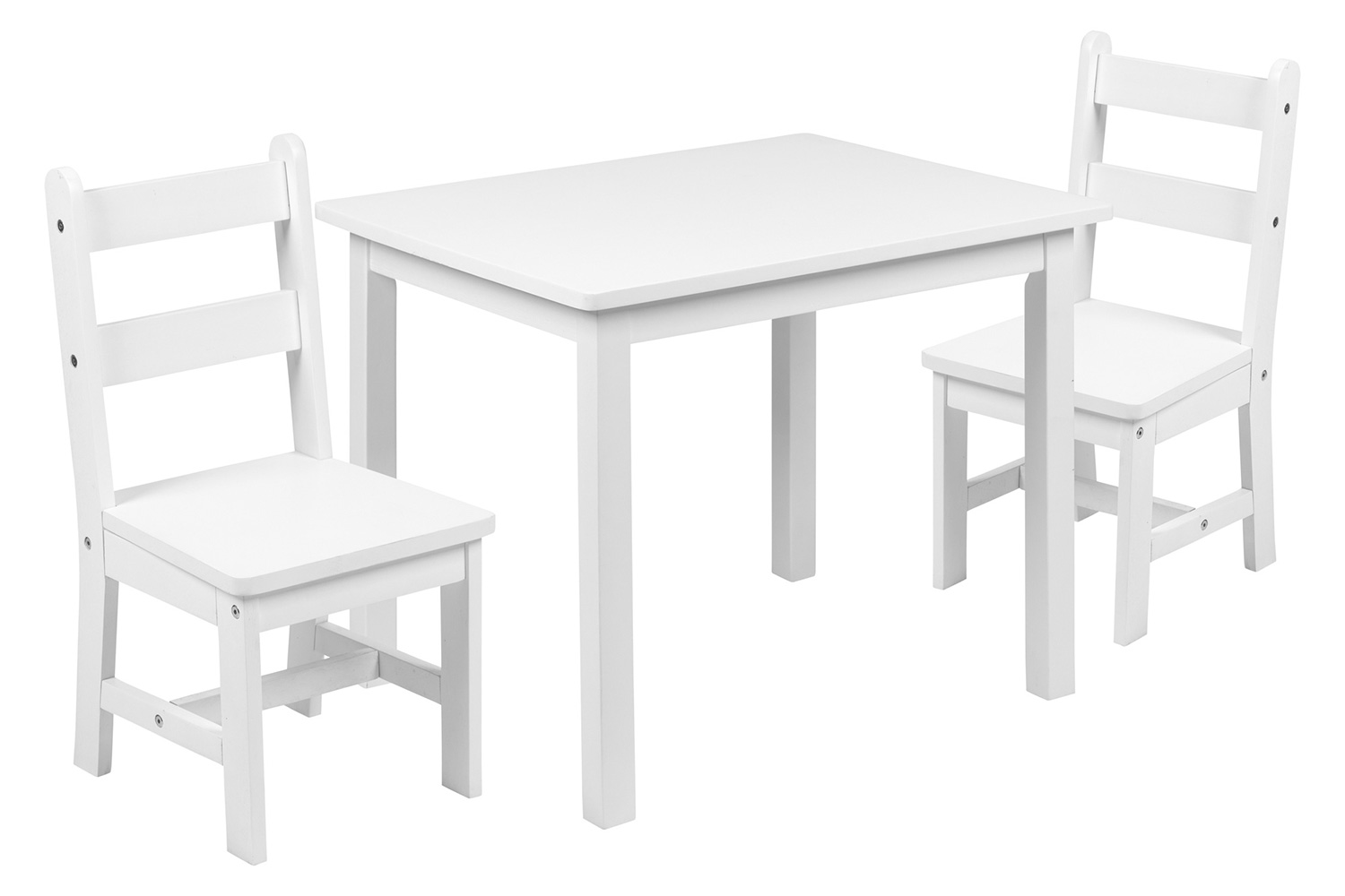 BLNK Kyndl Kids Solid Hardwood Table and Chair Set 3 Piece - White