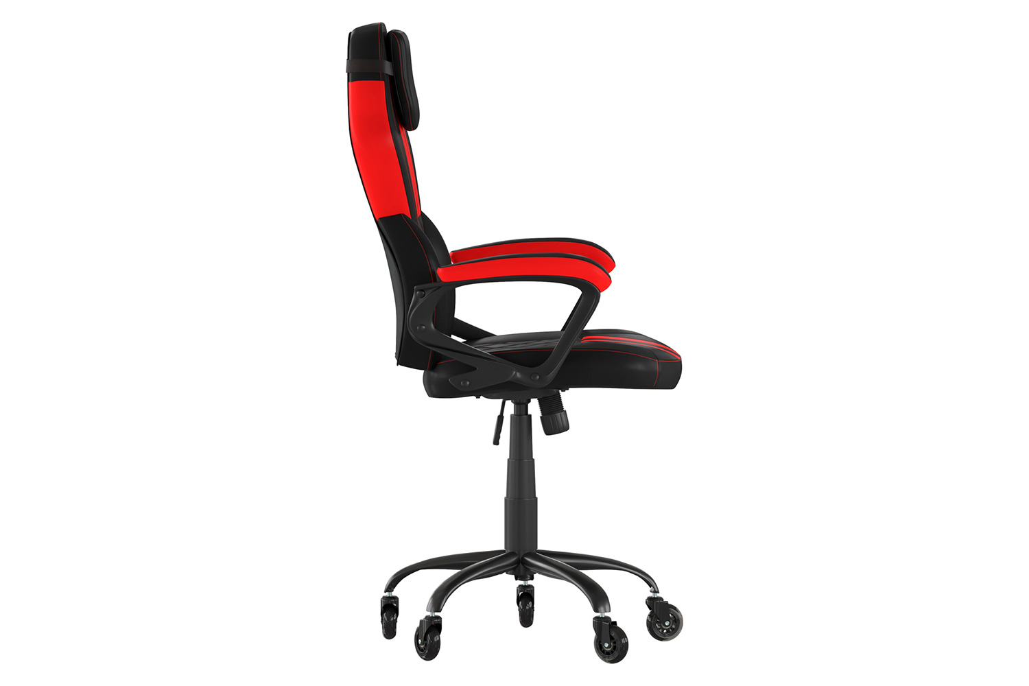 BLNK Stone Ergonomic Designer Adjustable Office Computer Chair with Transparent Roller Wheels - Black/Red