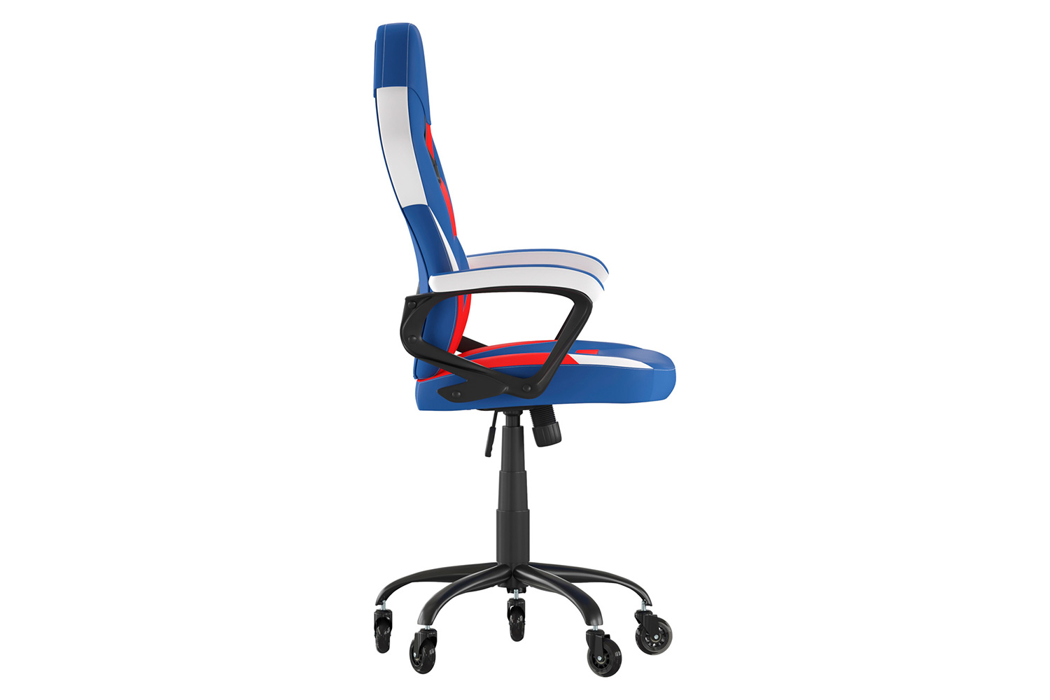 BLNK Stone Ergonomic Designer Adjustable Office Computer Chair with Transparent Roller Wheels - Red/Blue