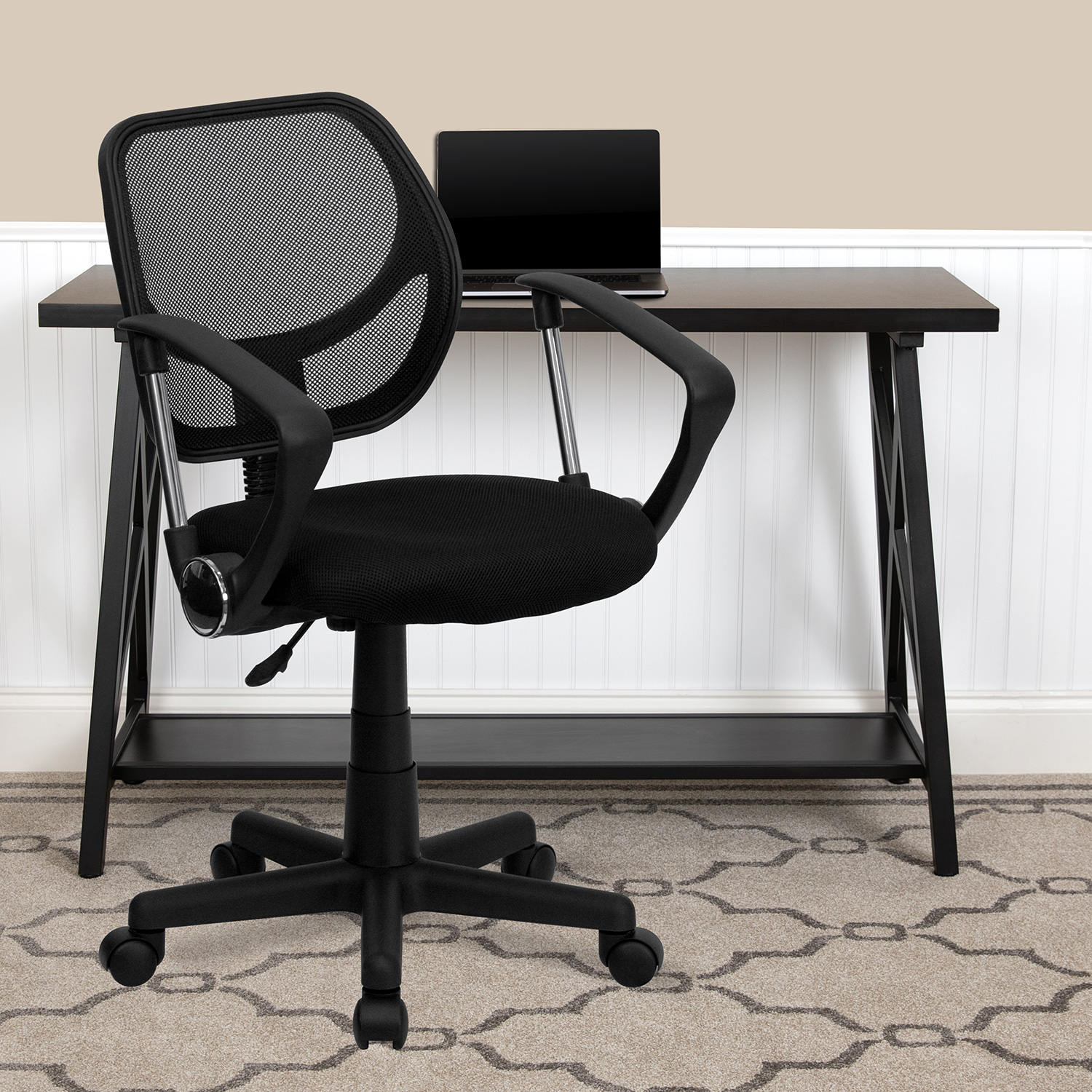 BLNK Neri Low-Back Mesh Swivel Task Office Chair with Curved Square Back