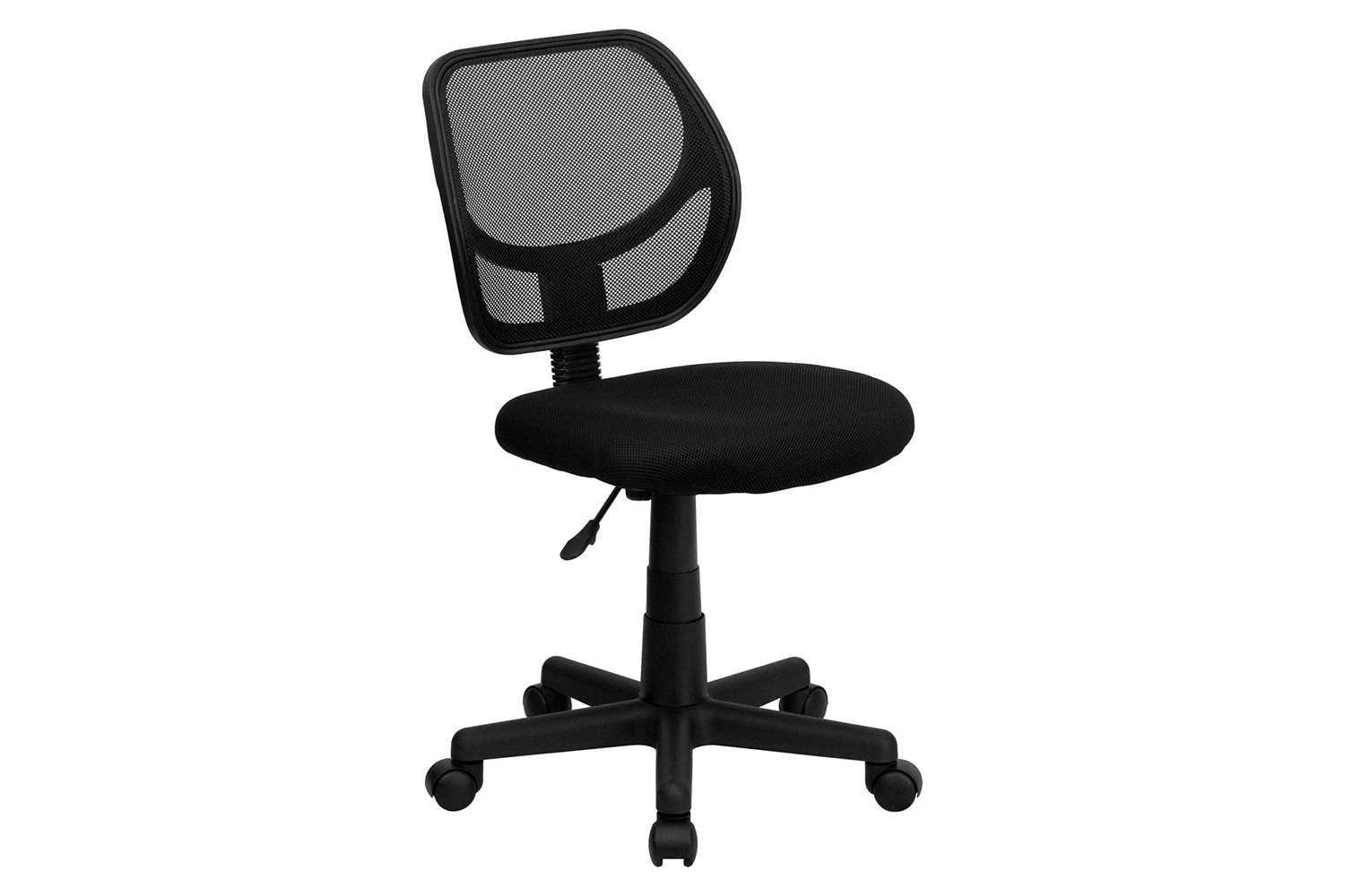 BLNK Neri Low-Back Mesh Swivel Task Office Chair with Curved Square Back - Black