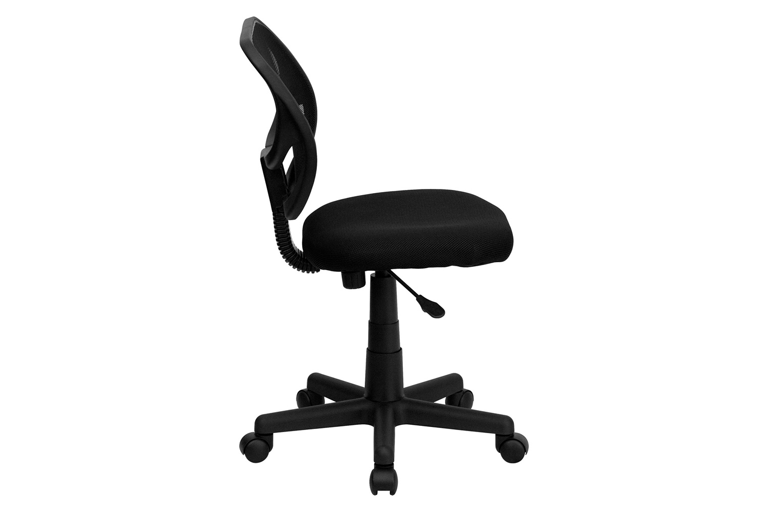 BLNK Neri Low-Back Mesh Swivel Task Office Chair with Curved Square Back - Black