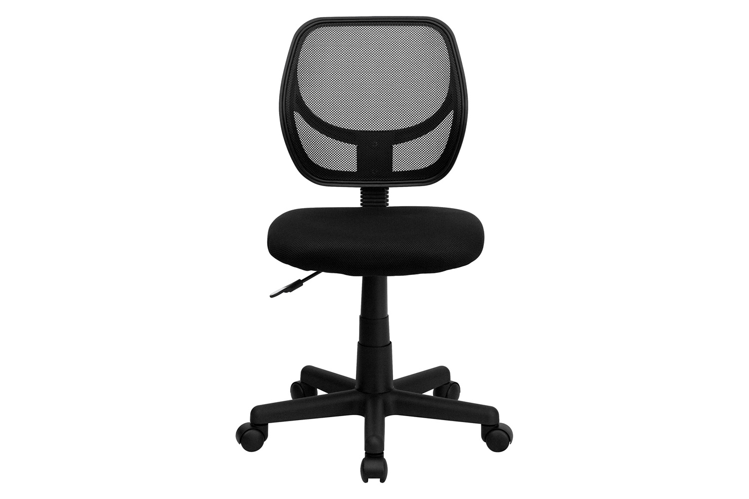 BLNK Neri Low-Back Mesh Swivel Task Office Chair with Curved Square Back - Black