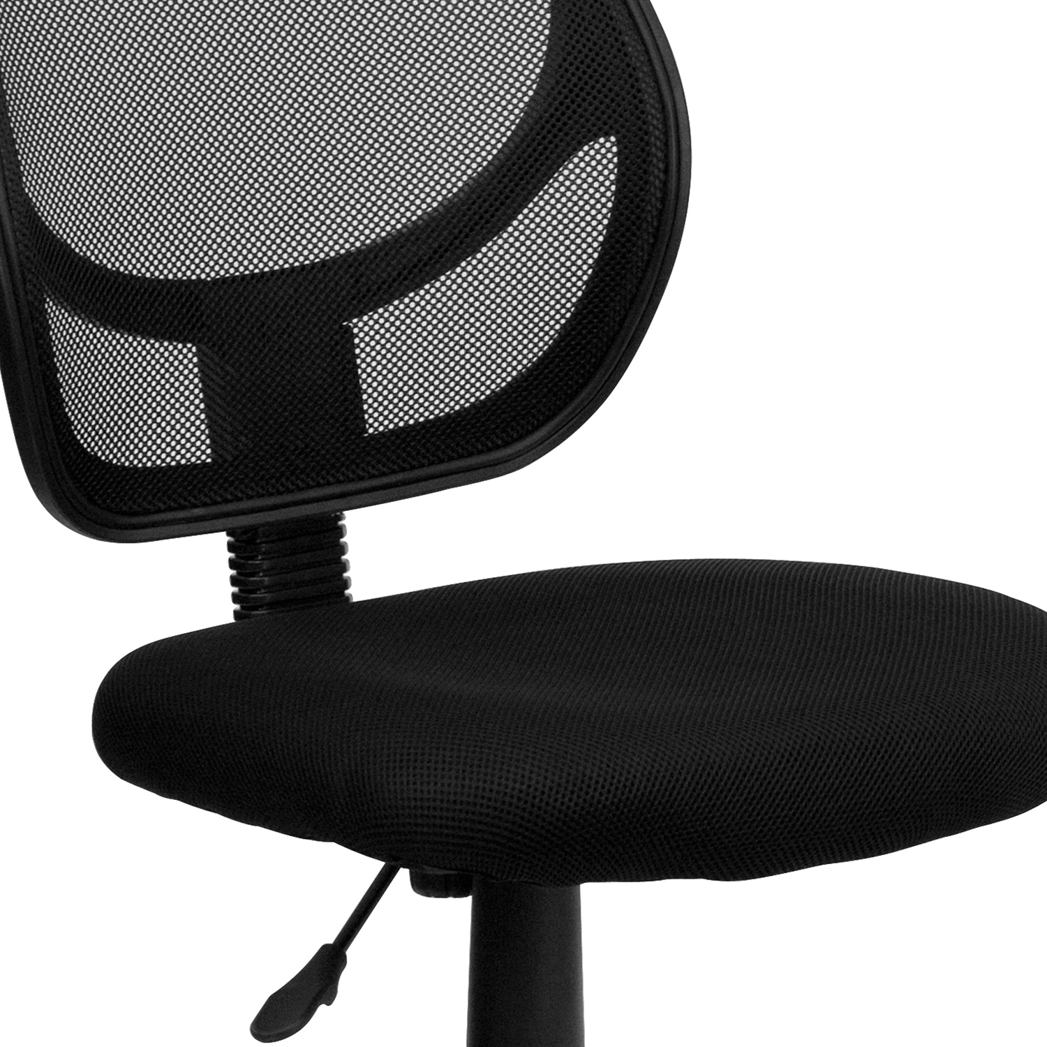 BLNK Neri Low-Back Mesh Swivel Task Office Chair with Curved Square Back - Black