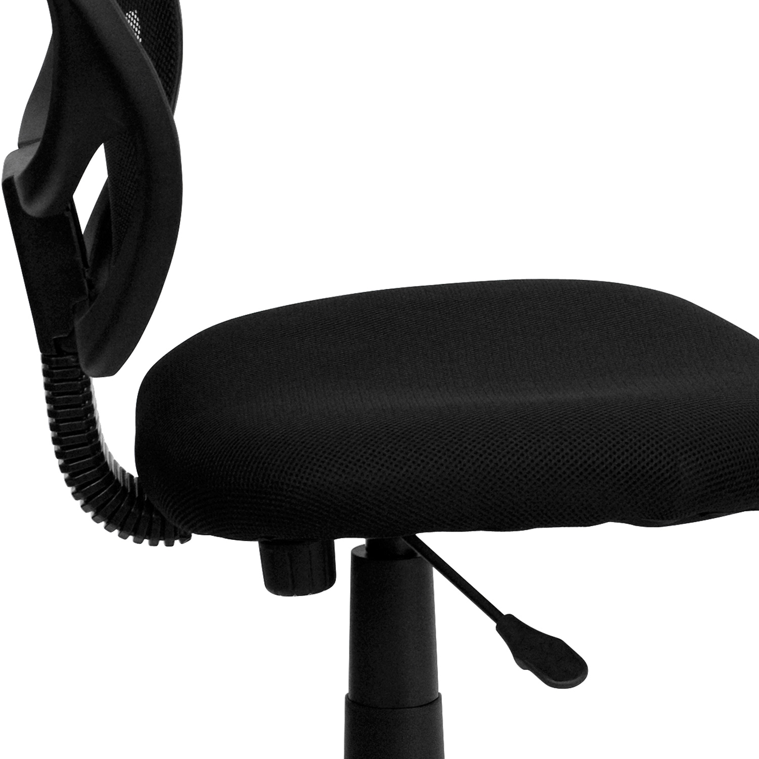 BLNK Neri Low-Back Mesh Swivel Task Office Chair with Curved Square Back - Black