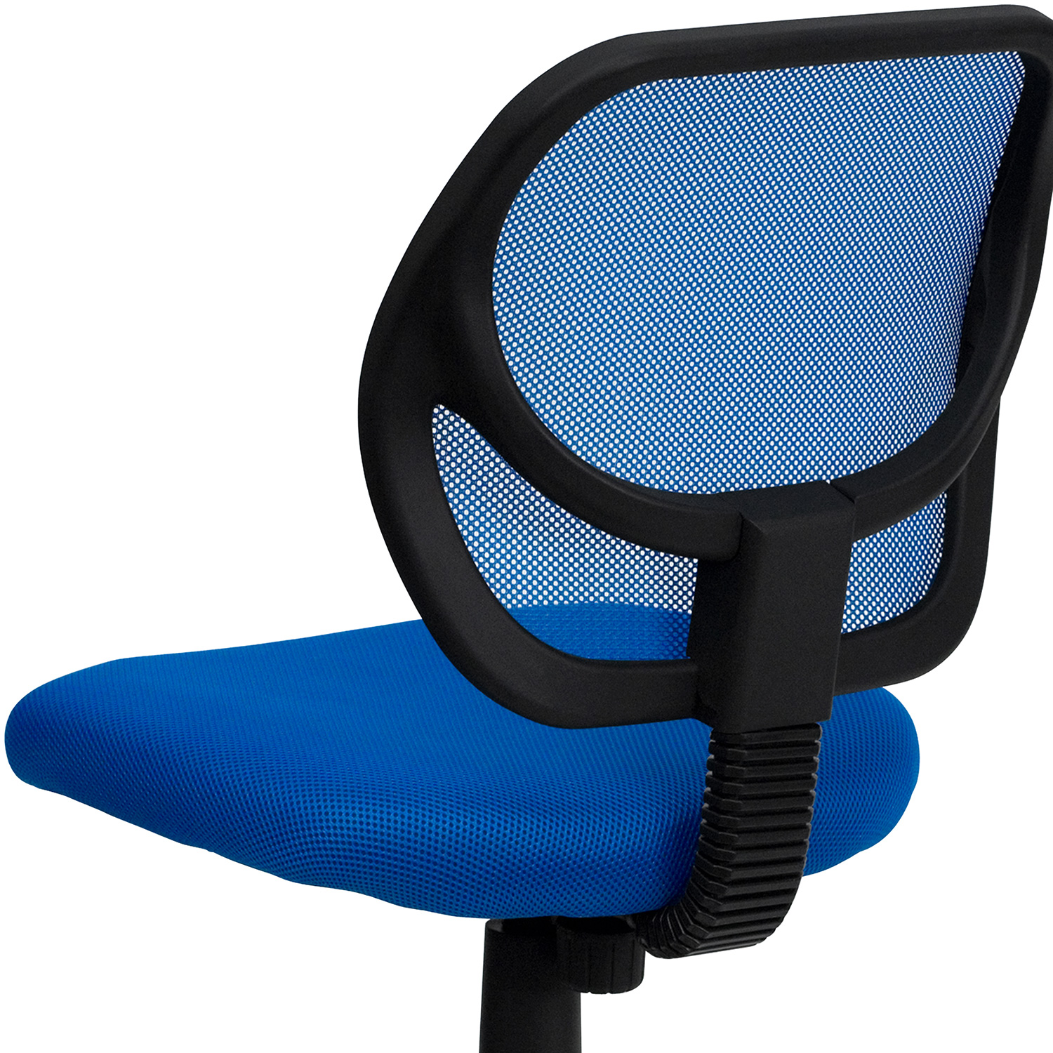 BLNK Neri Low-Back Mesh Swivel Task Office Chair with Curved Square Back - Blue