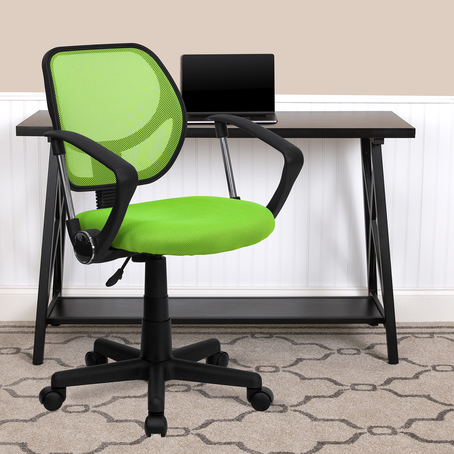 BLNK Neri Low-Back Mesh Swivel Task Office Chair with Curved Square Back