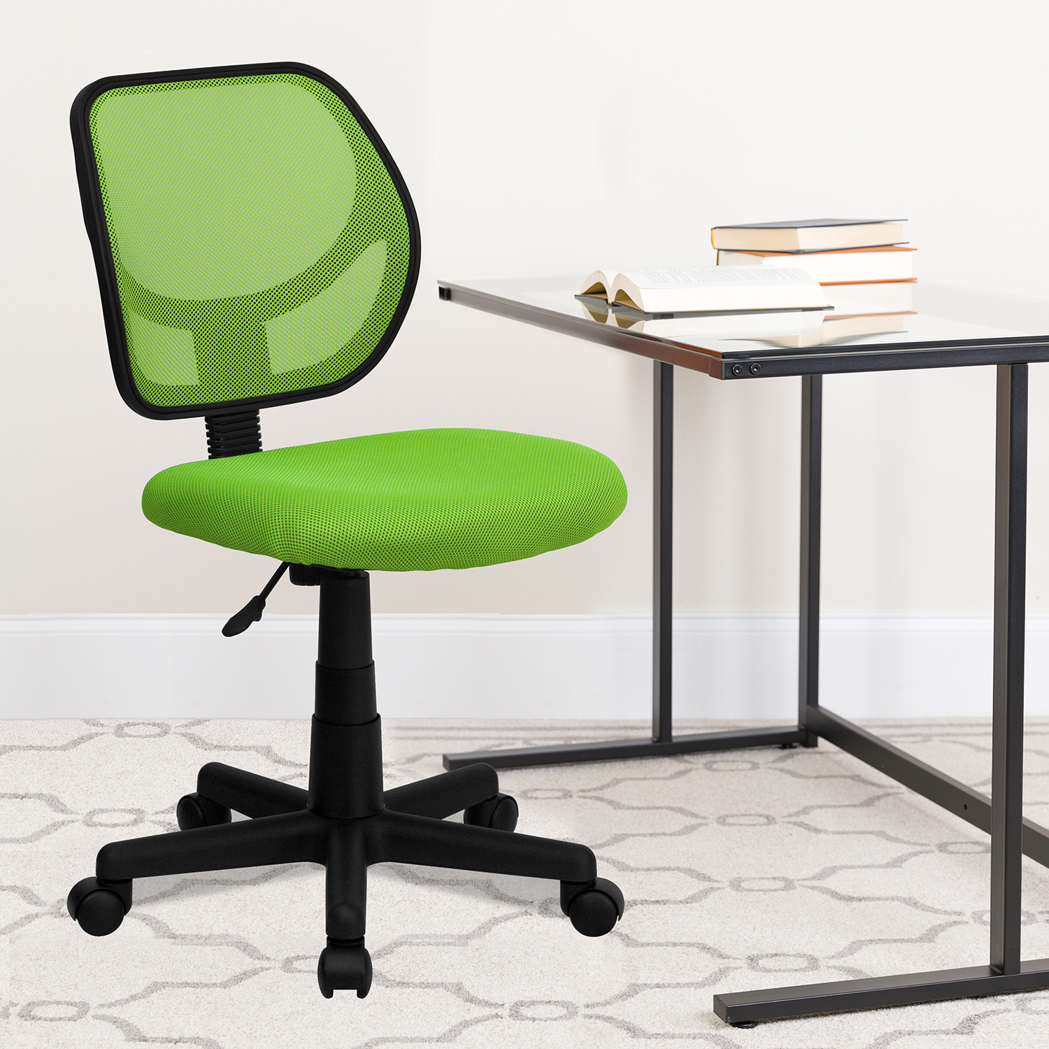 BLNK Neri Low-Back Mesh Swivel Task Office Chair with Curved Square Back