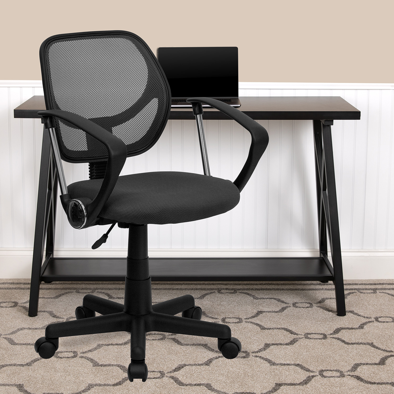 BLNK Neri Low-Back Mesh Swivel Task Office Chair with Curved Square Back