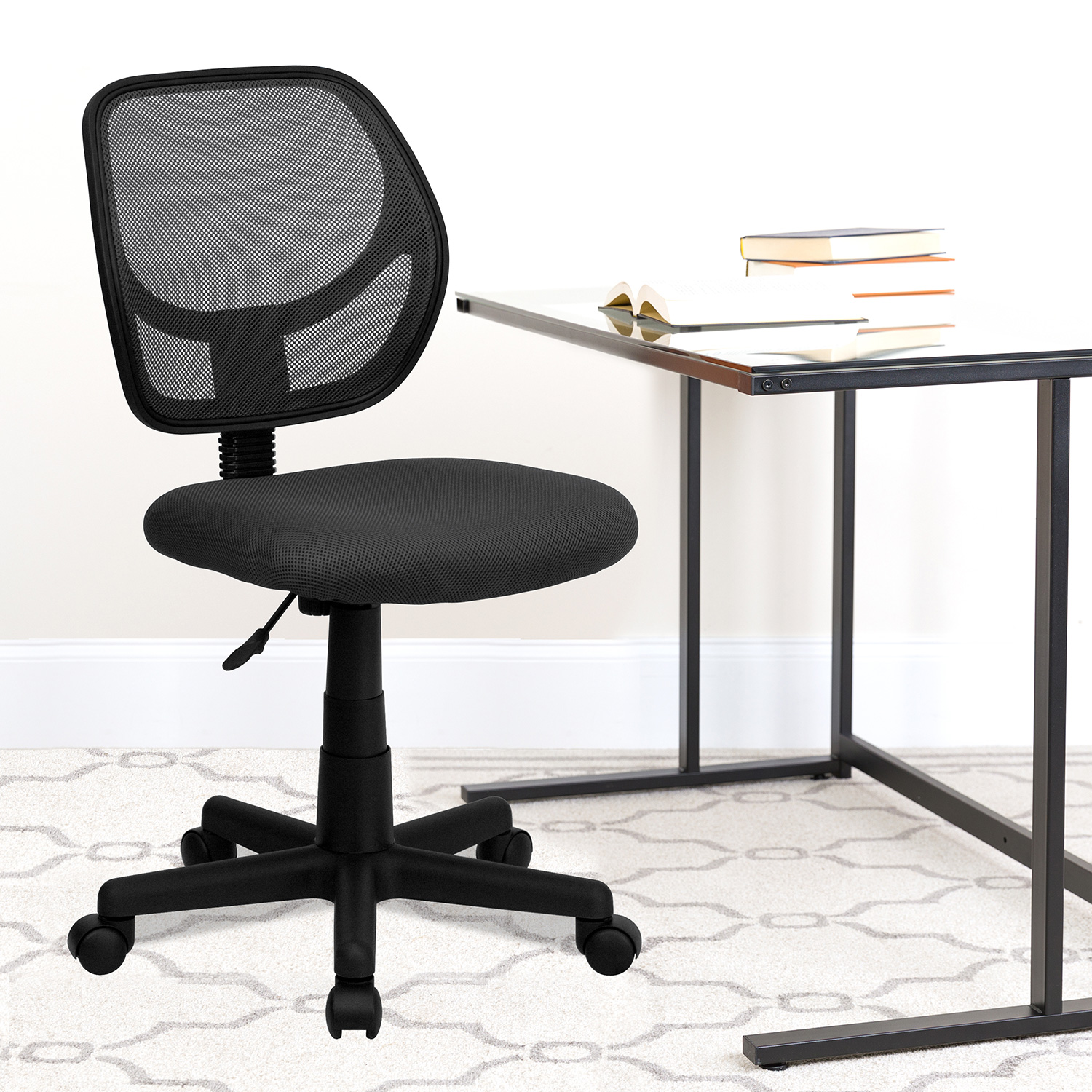 BLNK Neri Low-Back Mesh Swivel Task Office Chair with Curved Square Back