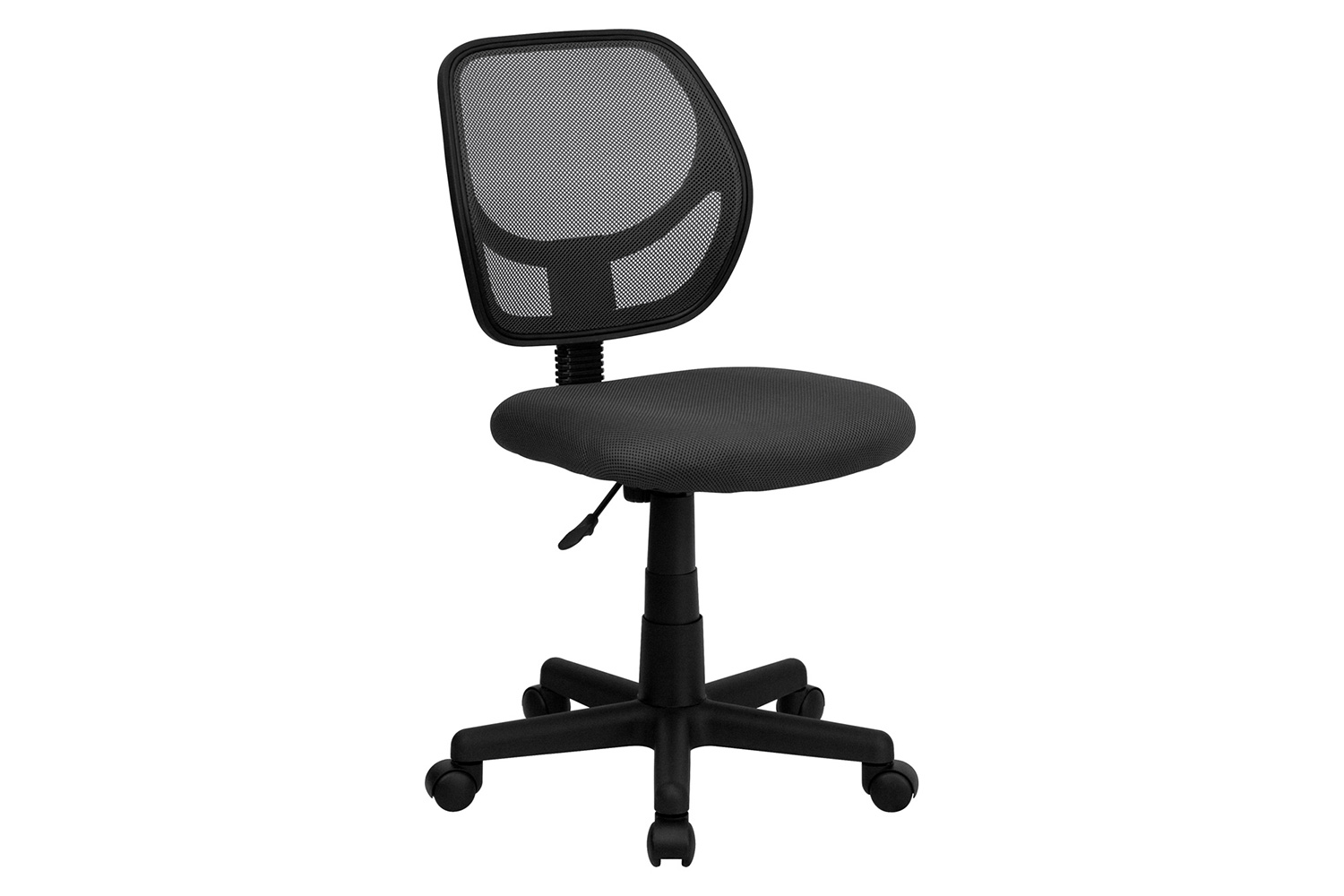 BLNK Neri Low-Back Mesh Swivel Task Office Chair with Curved Square Back - Gray